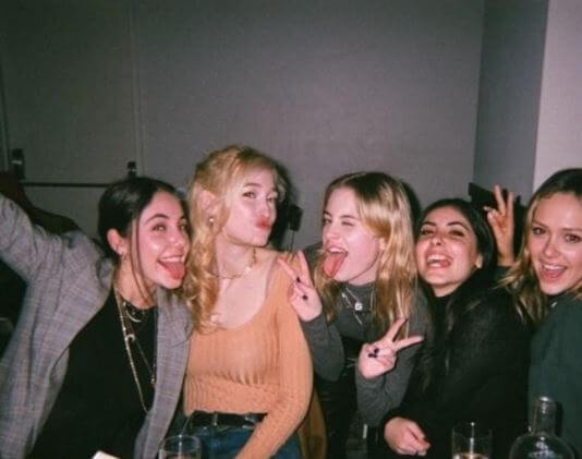 Gus Birney with her friends.